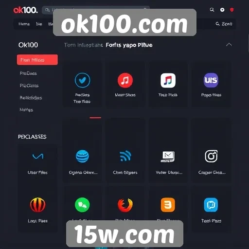 Explorando a interface do usuário do site ok100.com